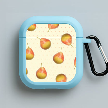 Pears And Polka Dots Pattern Blue AirPods Case