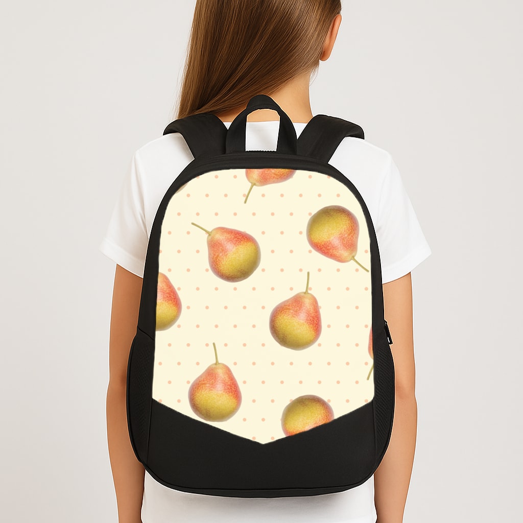 Pears And Polka Dots Pattern Large School Bag