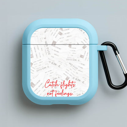 Catch Flights Not Feelings Collage Blue AirPods Case