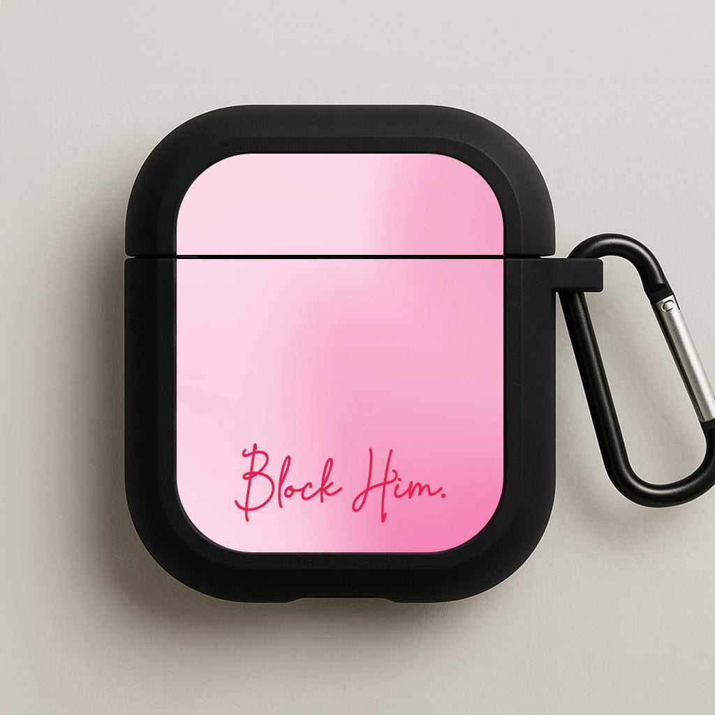 Block Him Pink Gradient AirPods Case