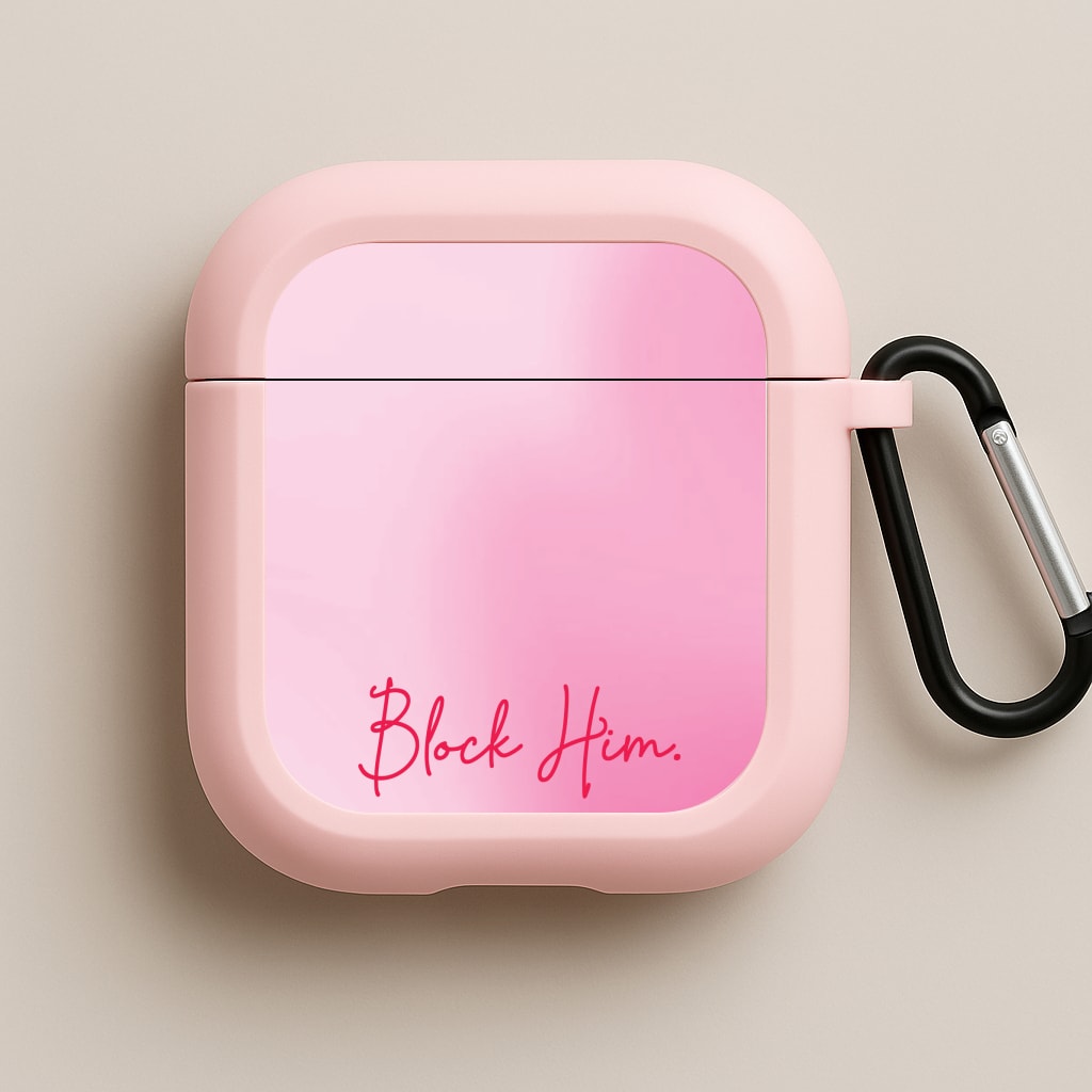 Block Him Pink Gradient Pink AirPods Case