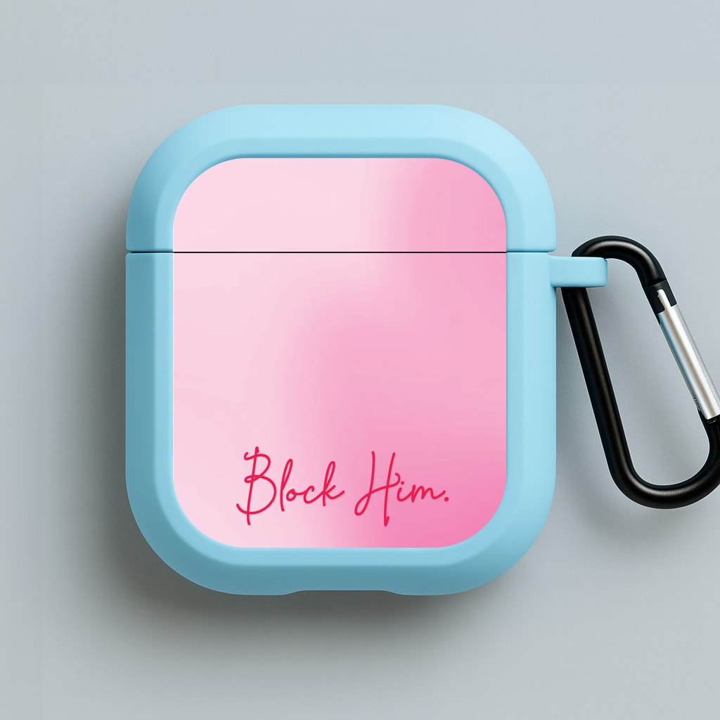 Block Him Pink Gradient Blue AirPods Case