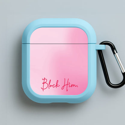 Block Him Pink Gradient Blue AirPods Case