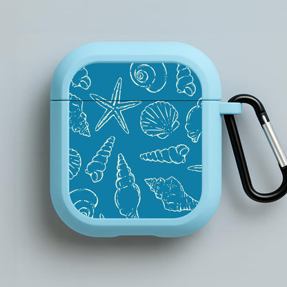 Sketched Shells Pattern Blue AirPods Case