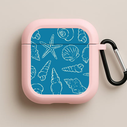 Sketched Shells Pattern Pink AirPods Case