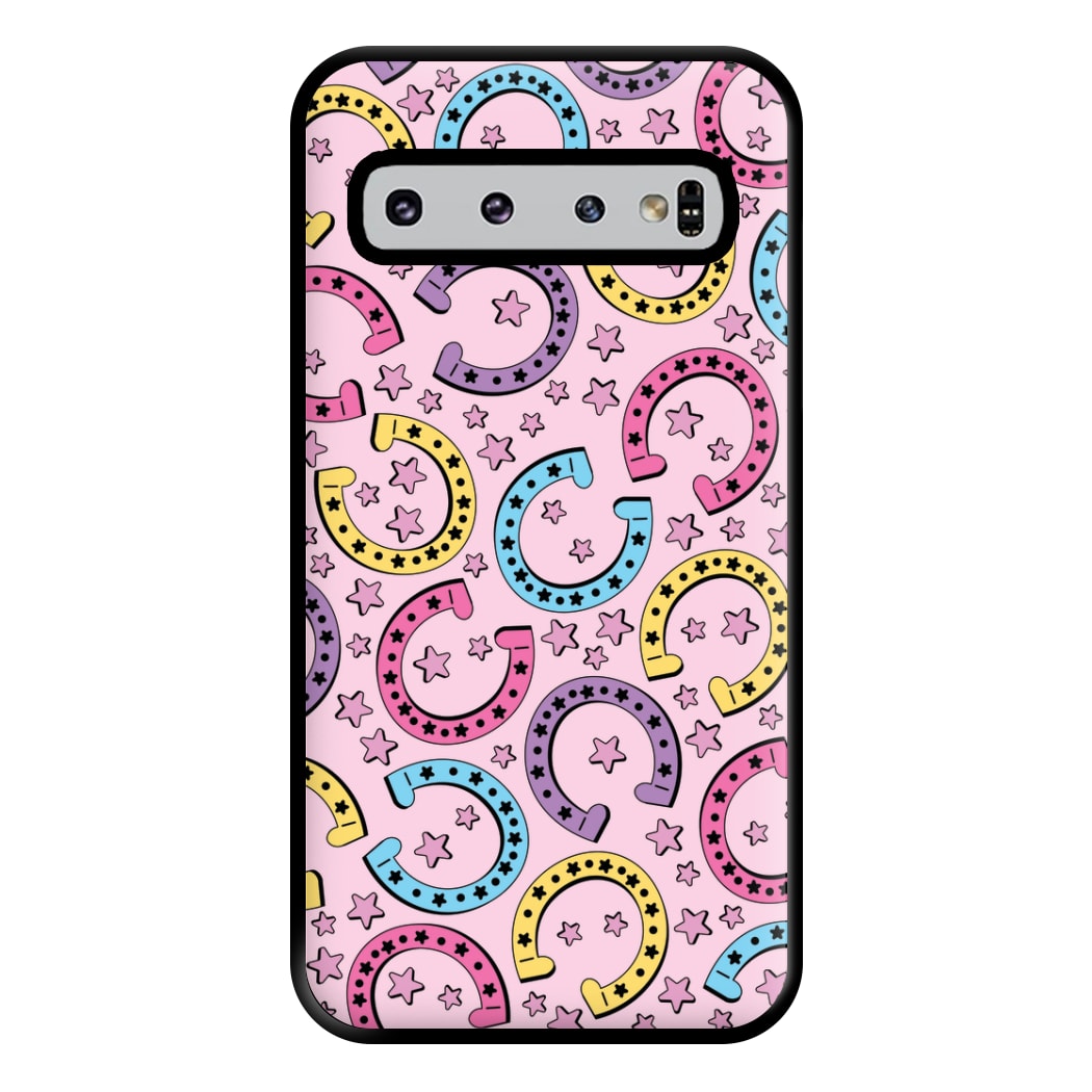 Horseshoe Pattern - Horses Phone Case for Galaxy S10 Plus