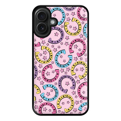 Horseshoe Pattern - Horses Phone Case for iPhone 16 Plus