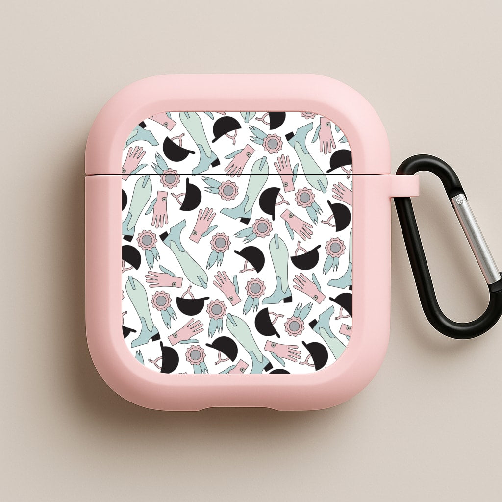 Clothing Patterns - Horses Pink AirPods Case