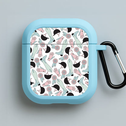 Clothing Patterns - Horses Blue AirPods Case