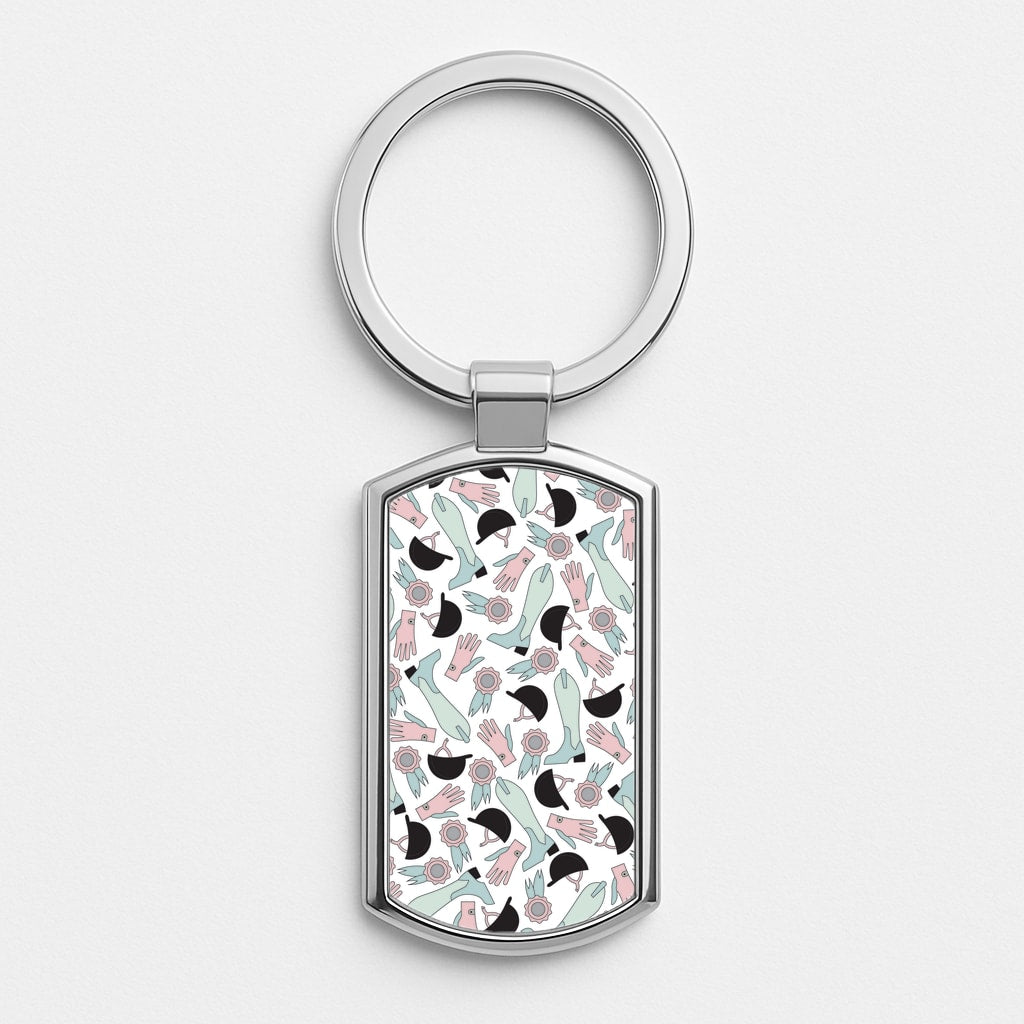 Clothing Patterns - Horses Luxury Keyring