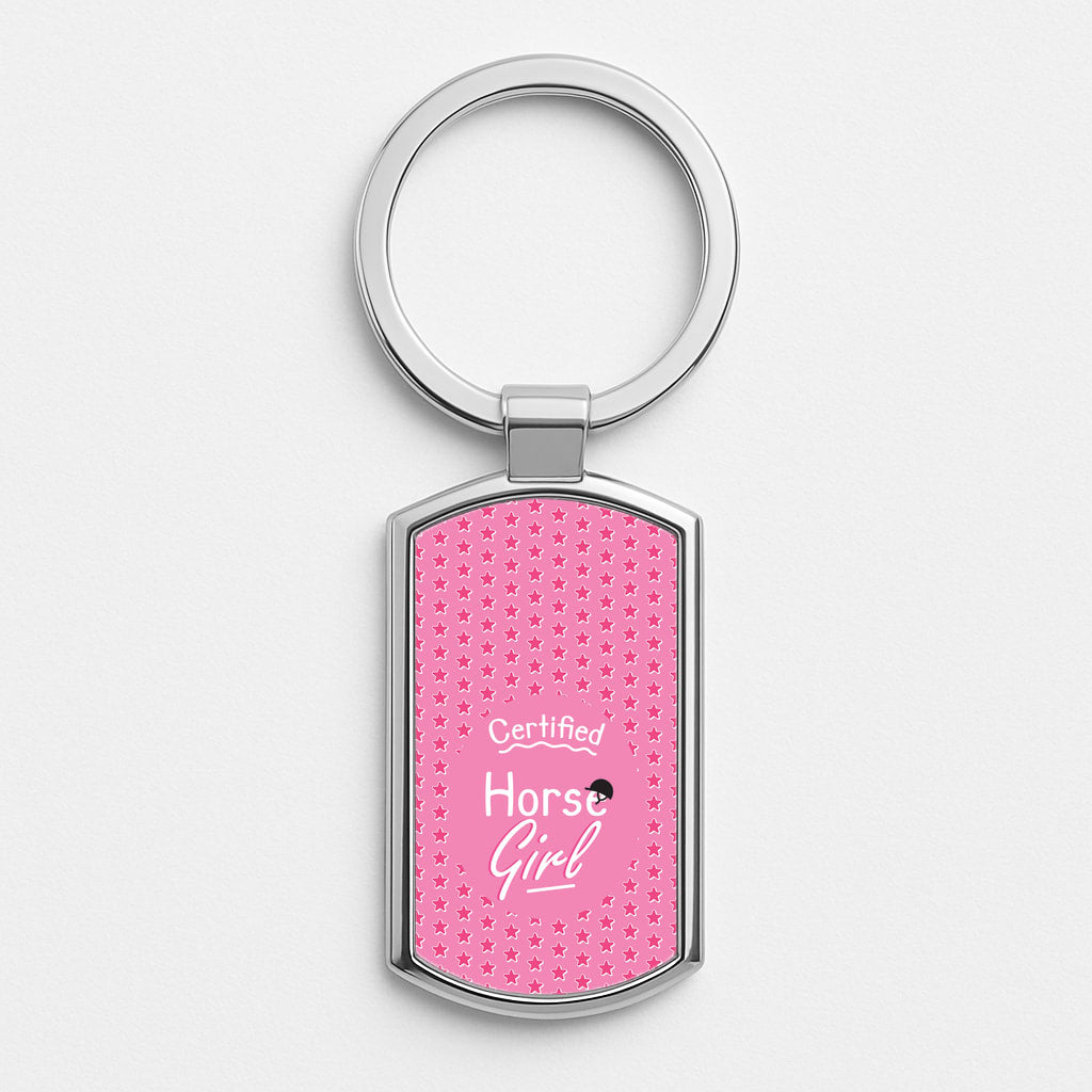 Certified Horse Girl - Horses Silver Keyring