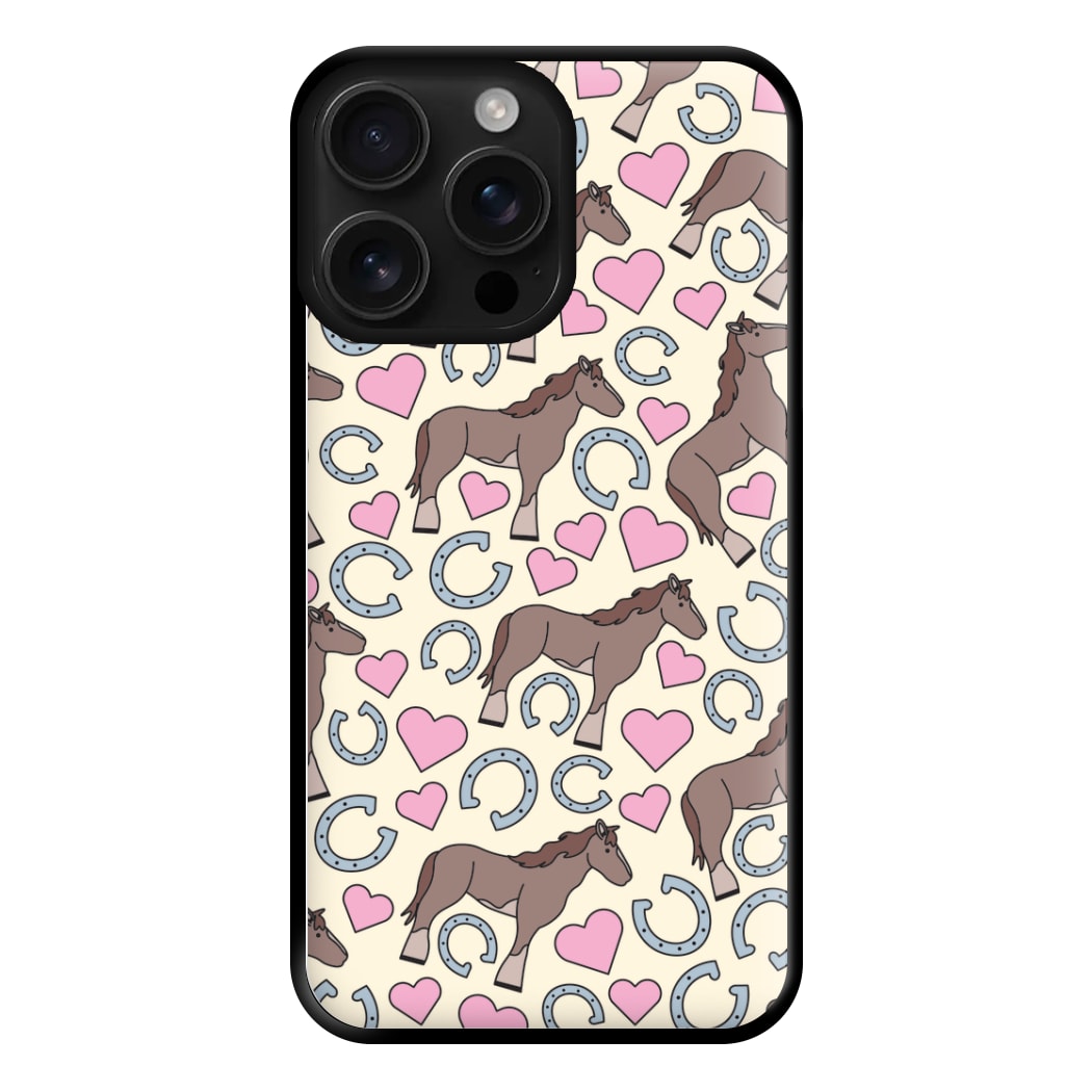 Horses And Horseshoes Pattern - Horses Phone Case