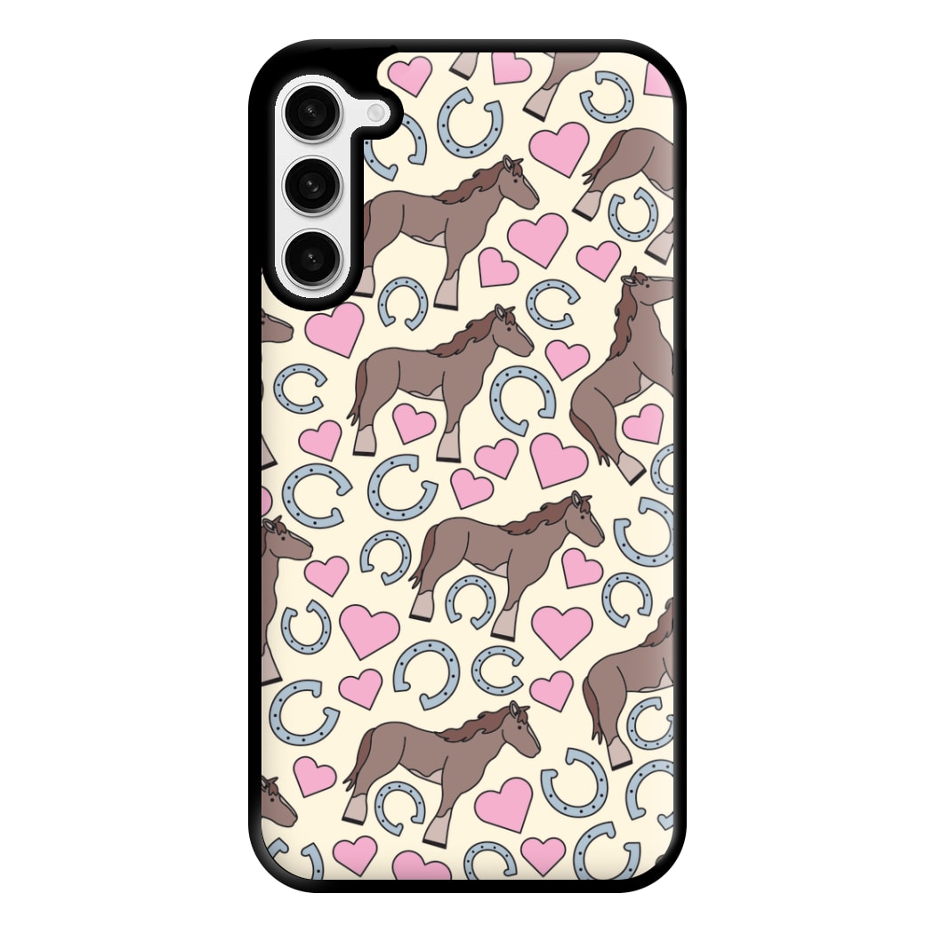 Horses And Horseshoes Pattern - Horses Phone Case for Galaxy S23 Plus