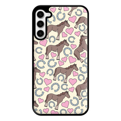 Horses And Horseshoes Pattern - Horses Phone Case for Galaxy S23 Plus