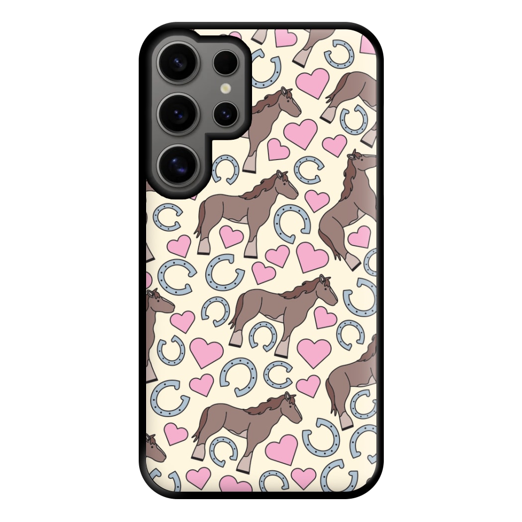 Horses And Horseshoes Pattern - Horses Phone Case for Galaxy S24 Ultra