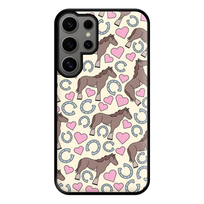 Horses And Horseshoes Pattern - Horses Phone Case for Galaxy S24 Ultra