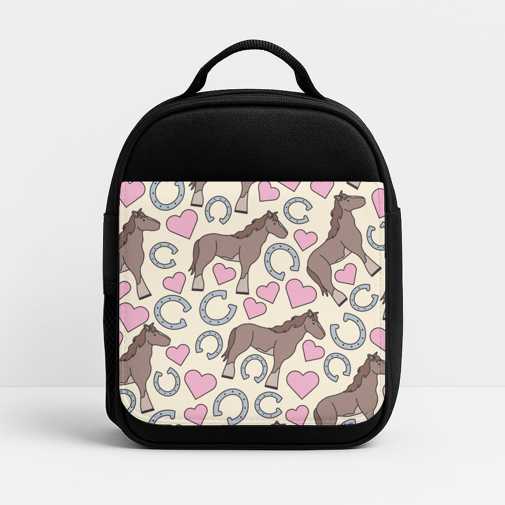 Horses And Horseshoes Pattern - Horses Insulated Lunchbox