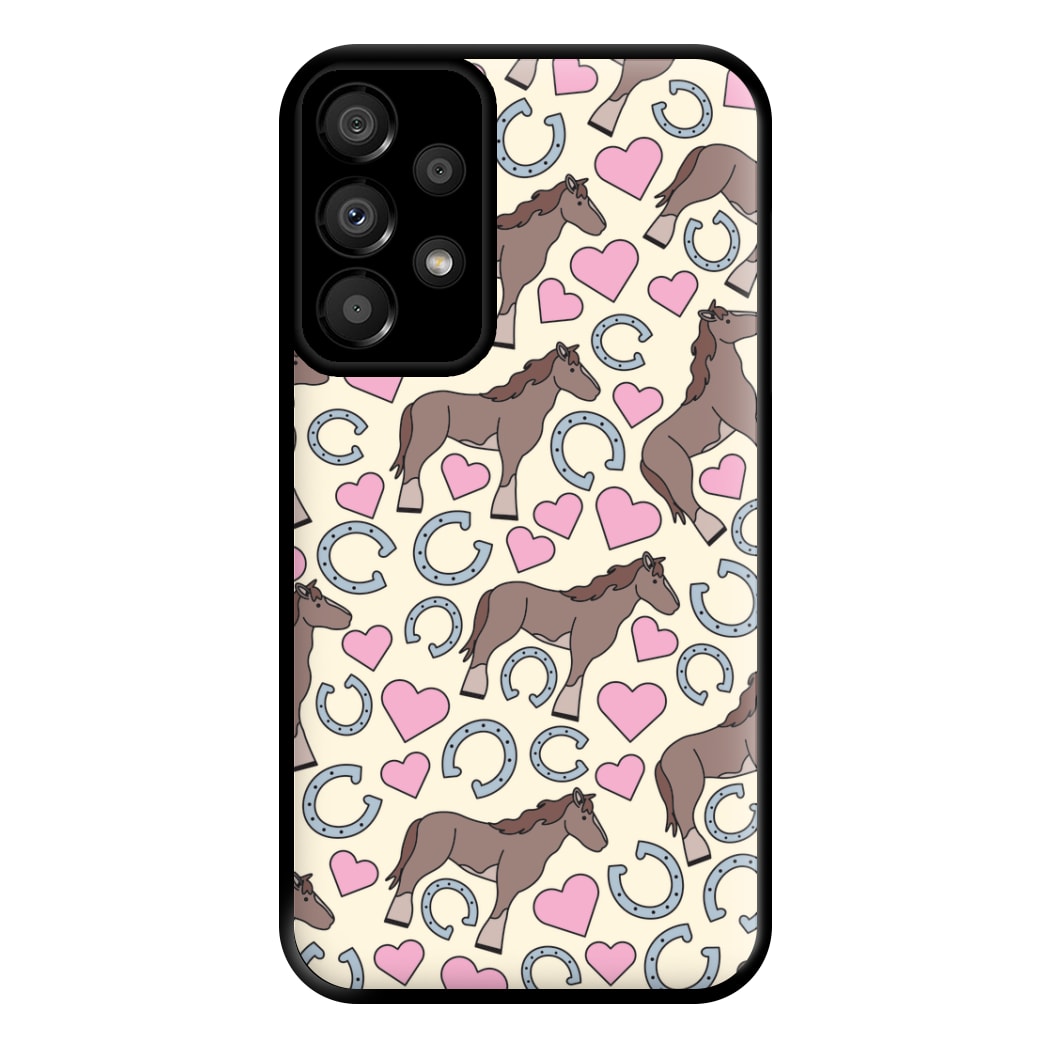 Horses And Horseshoes Pattern - Horses Phone Case for Galaxy A33