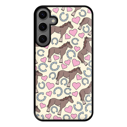 Horses And Horseshoes Pattern - Horses Phone Case for Galaxy S23FE