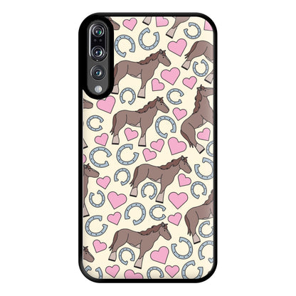 Horses And Horseshoes Pattern - Horses Phone Case for Huawei P20 Pro