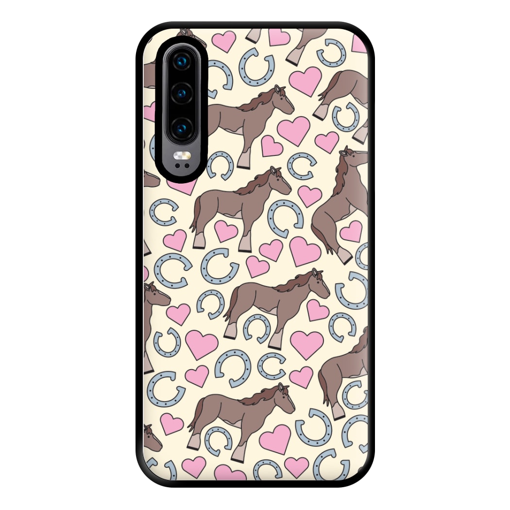 Horses And Horseshoes Pattern - Horses Phone Case for Huawei P30