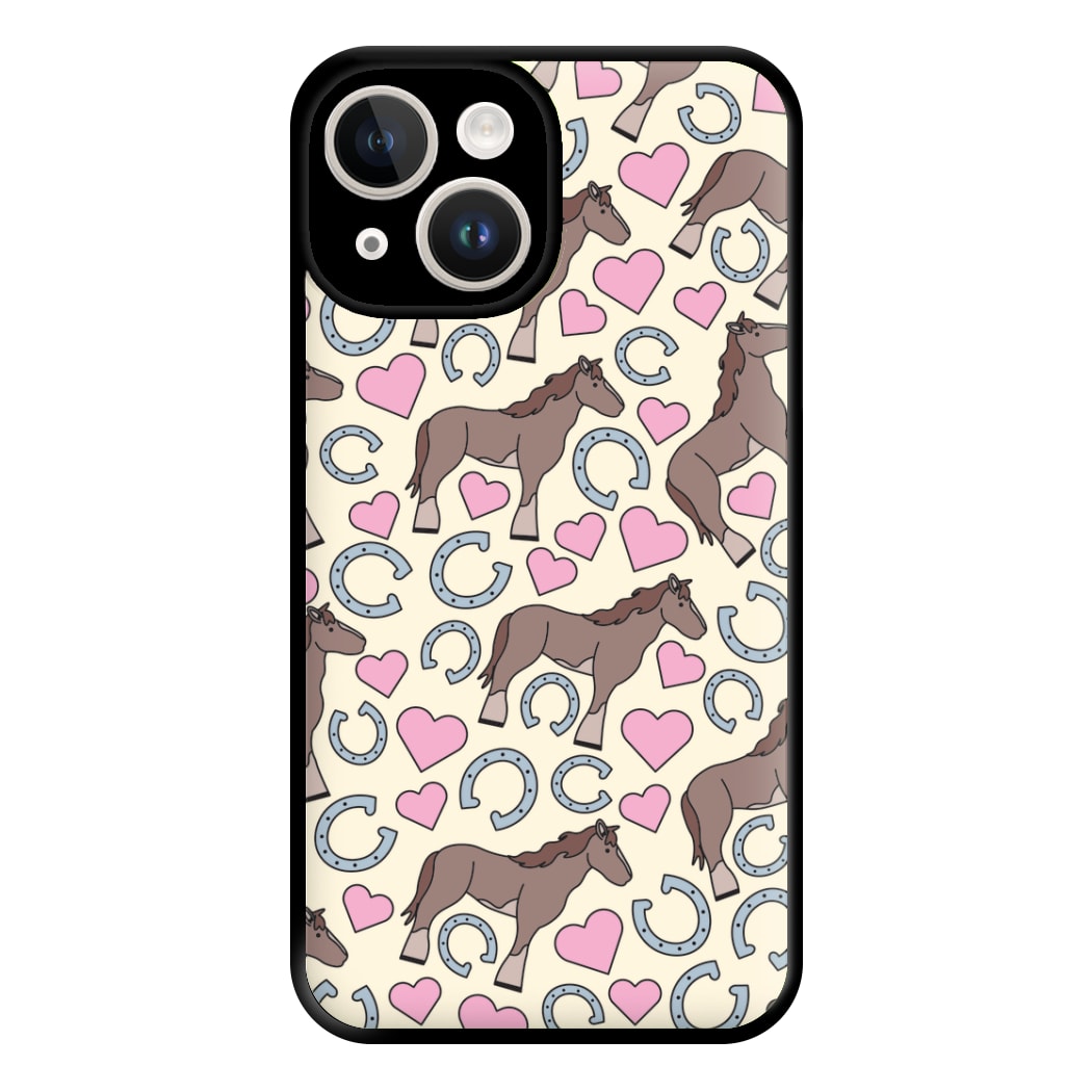 Horses And Horseshoes Pattern - Horses Phone Case for iPhone 14