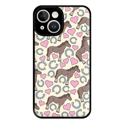 Horses And Horseshoes Pattern - Horses Phone Case for iPhone 14