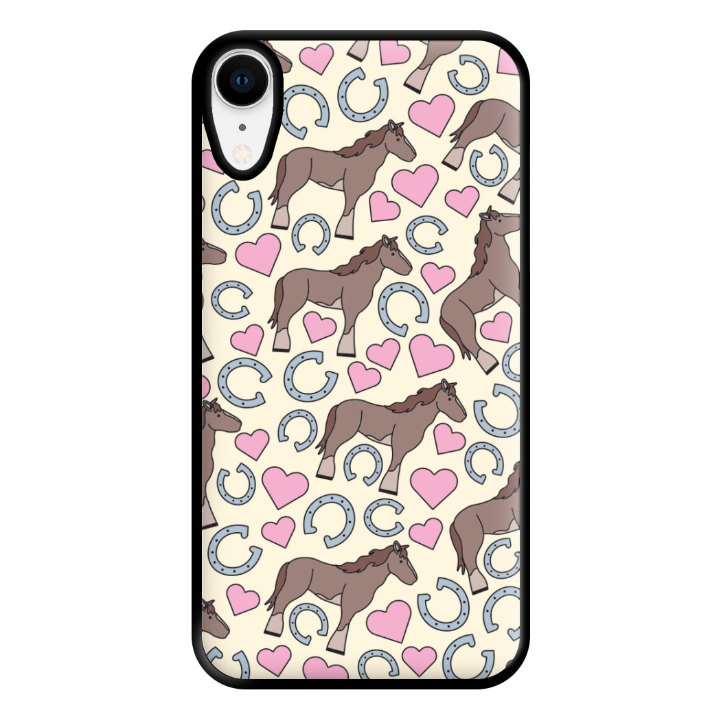 Horses And Horseshoes Pattern - Horses Phone Case for iPhone XR