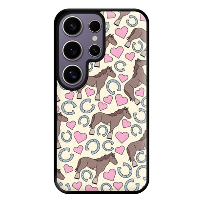 Horses And Horseshoes Pattern - Horses Phone Case for Galaxy S25 Ultra