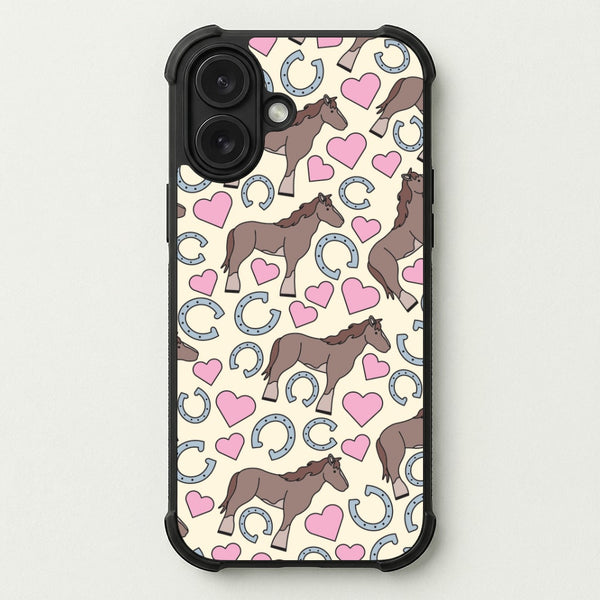 Horses And Horseshoes Pattern - Horses Phone Case — Bumper case