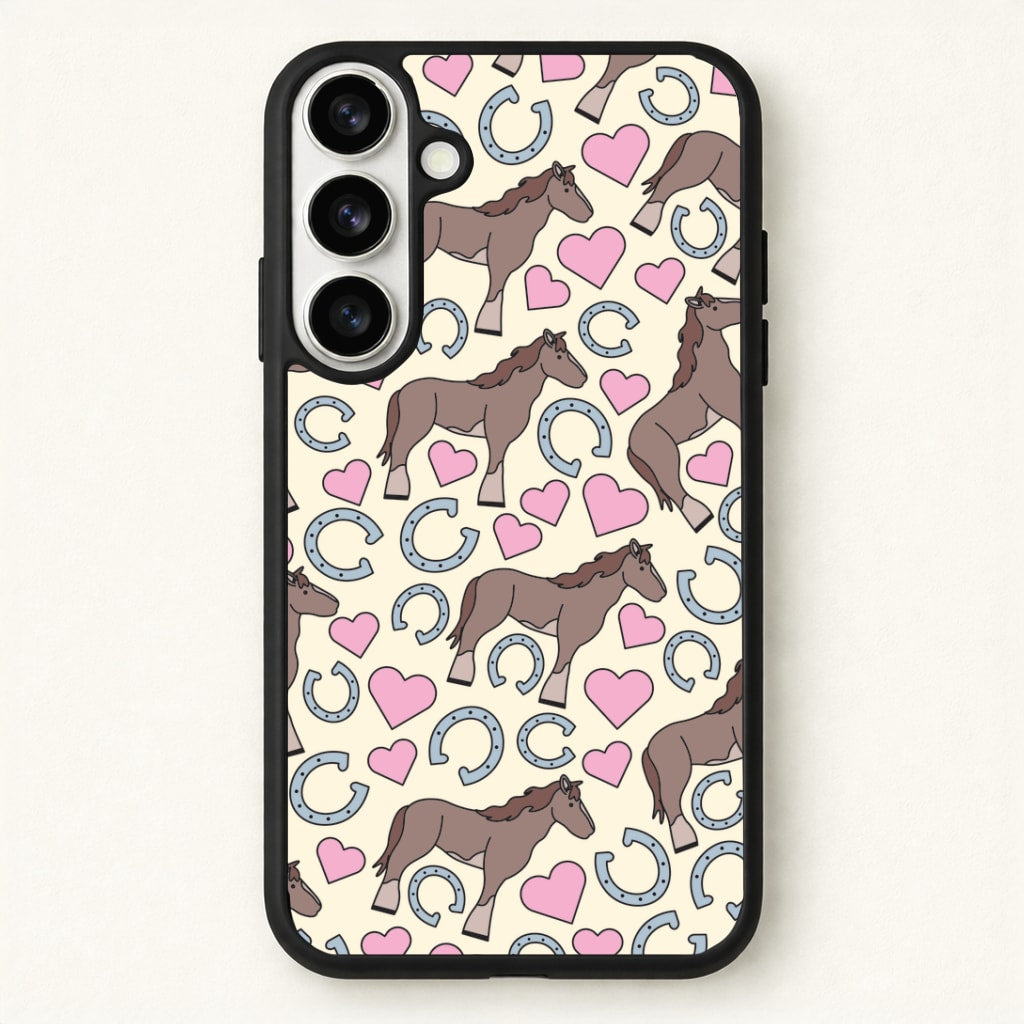Horses And Horseshoes Pattern - Horses Phone Case for Galaxy S26 Plus