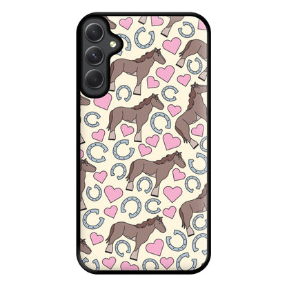 Horses And Horseshoes Pattern - Horses Phone Case for Galaxy A34