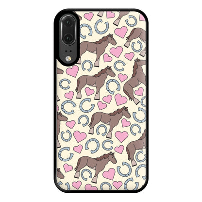 Horses And Horseshoes Pattern - Horses Phone Case for Huawei P20