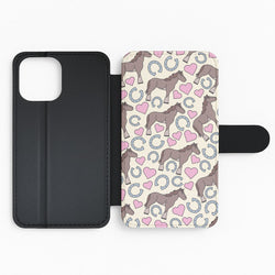 Horses And Horseshoes Pattern - Horses Flip Phone Case