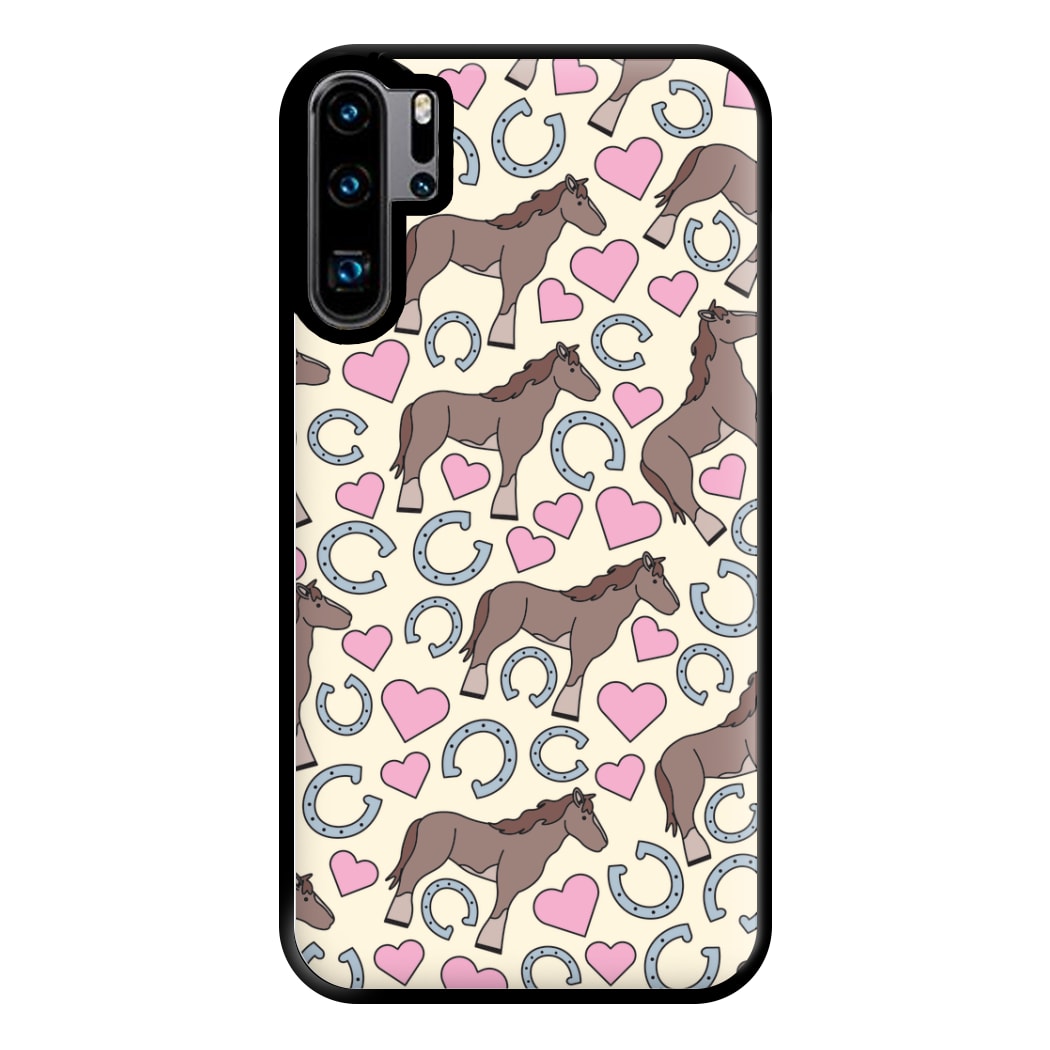 Horses And Horseshoes Pattern - Horses Phone Case for Huawei P30 Pro