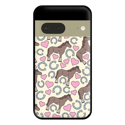 Horses And Horseshoes Pattern - Horses Phone Case for Google Pixel 7a