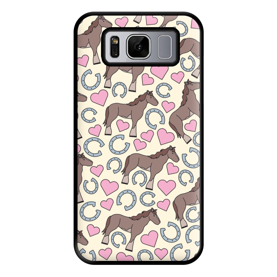 Horses And Horseshoes Pattern - Horses Phone Case for Galaxy S8 Plus