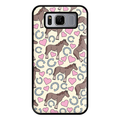 Horses And Horseshoes Pattern - Horses Phone Case for Galaxy S8 Plus