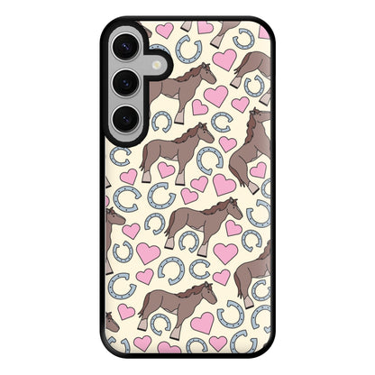 Horses And Horseshoes Pattern - Horses Phone Case for Galaxy S24FE