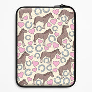 Horses And Horseshoes Pattern - Horses Laptop Sleeve 1