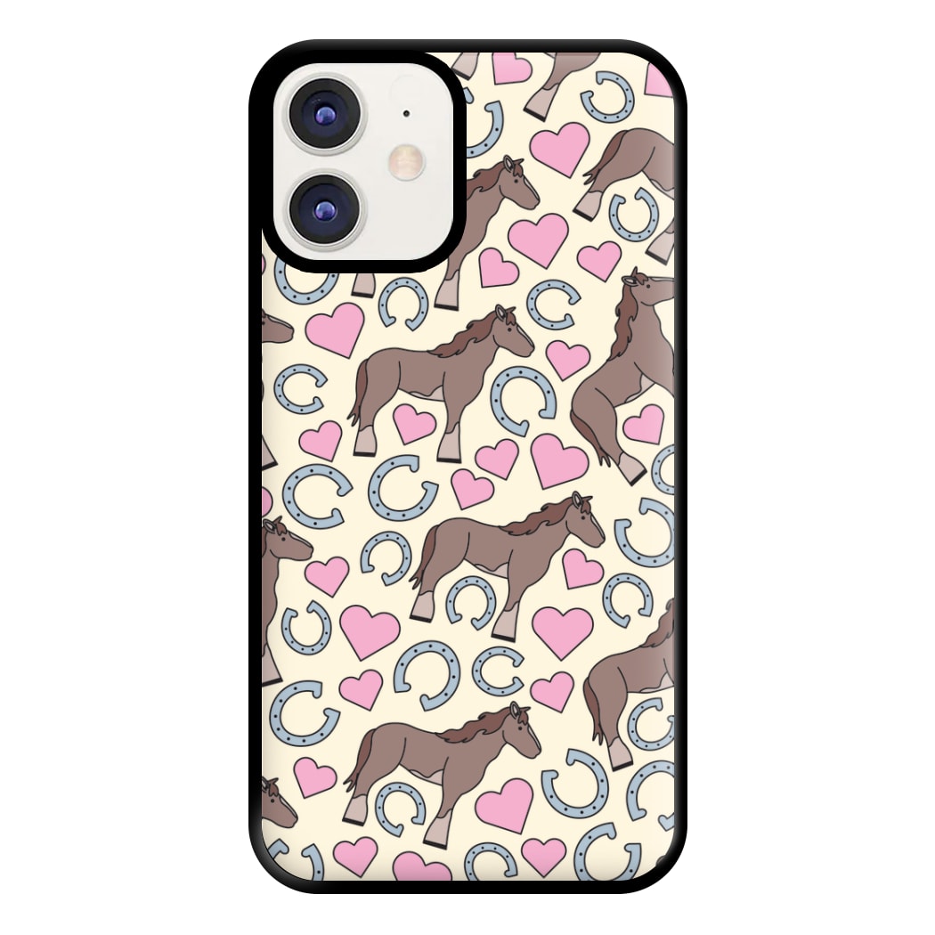 Horses And Horseshoes Pattern - Horses Phone Case for iPhone 11