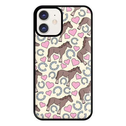 Horses And Horseshoes Pattern - Horses Phone Case for iPhone 11