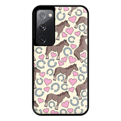 Horses And Horseshoes Pattern - Horses Phone Case for Galaxy S20FE