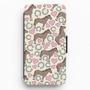 Horses And Horseshoes Pattern - Horses Flip / Wallet Phone Case 1