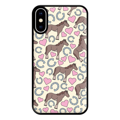 Horses And Horseshoes Pattern - Horses Phone Case for iPhone XS Max