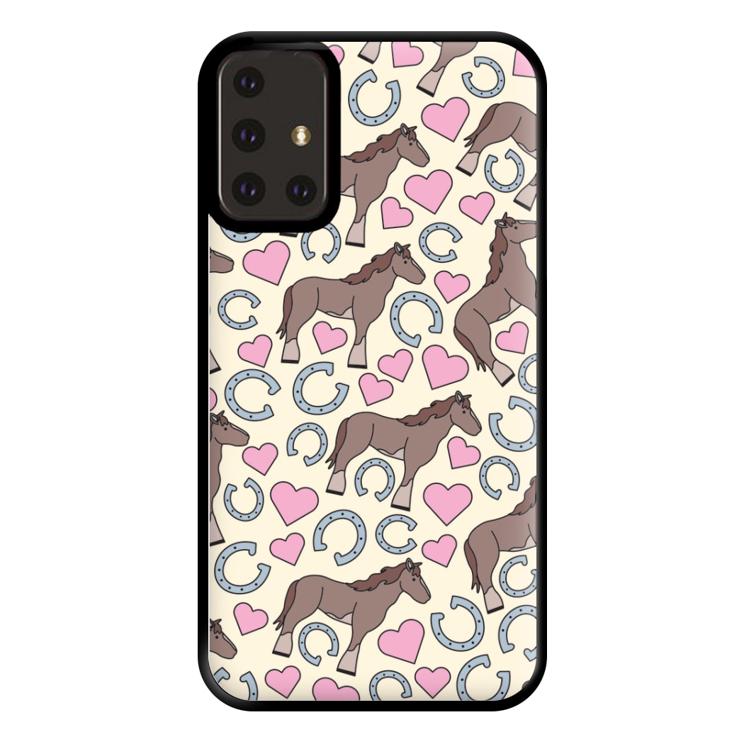 Horses And Horseshoes Pattern - Horses Phone Case for Galaxy A71