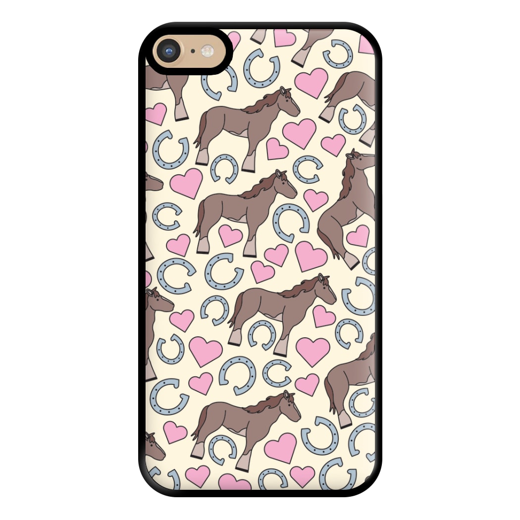 Horses And Horseshoes Pattern - Horses Phone Case for iPhone 6 Plus / 7 Plus / 8 Plus