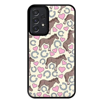 Horses And Horseshoes Pattern - Horses Phone Case for Galaxy A52 / A52s