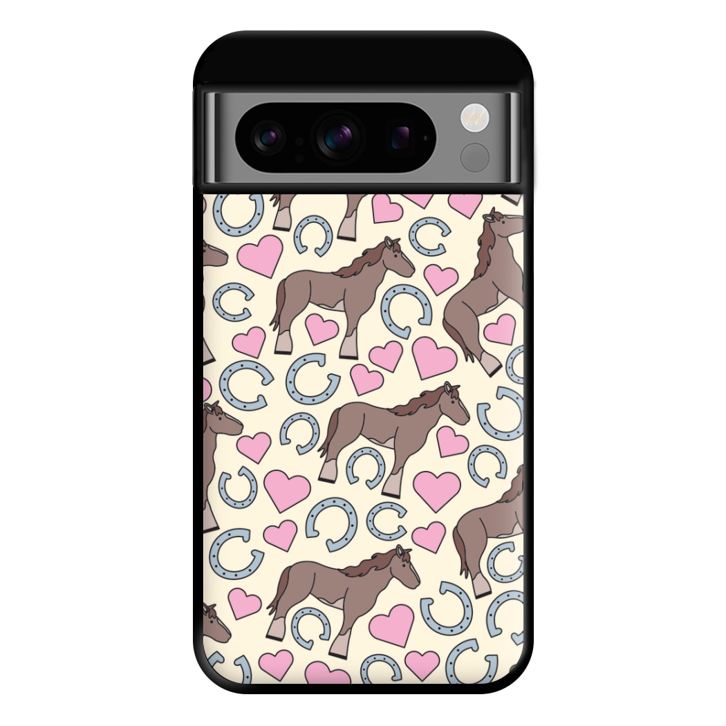 Horses And Horseshoes Pattern - Horses Phone Case for Google Pixel 8 Pro