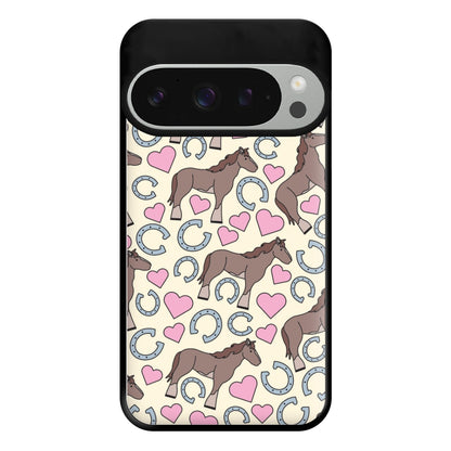 Horses And Horseshoes Pattern - Horses Phone Case for Google Pixel 9 Pro XL